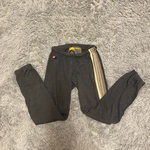 Aviator Nation 5 stripe sweatpants charcoal grey